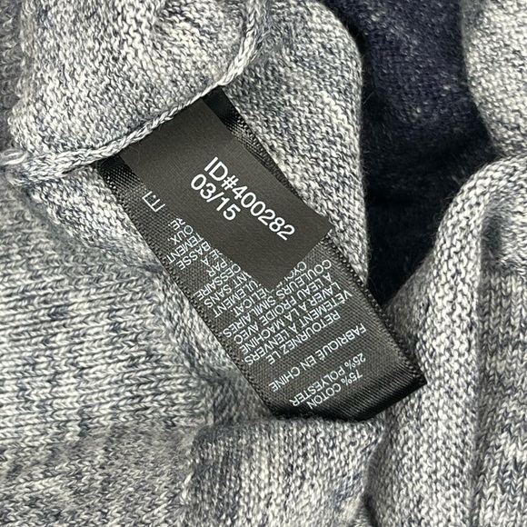 NWT Express Mens Crew Neck Striped Knit Sweater Top Grey Navy Blue - Picture 11 of 11